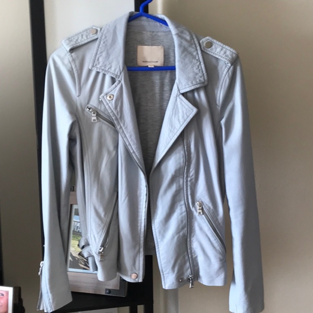 Rebecca Taylor soft leather jacket babyblue size 2